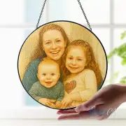 Custom Mom And Daughter Photo Suncatcher, Mom Portrait Suncatcher, Mother's Day