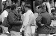 Paul Hawkins Denny Hulme and Stirling Moss conversation 24 Hours - 1967 Photo