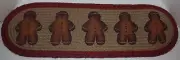 Capitol Earth Rugs Woven Jute Runner 8.5"x 27" Gingerbread Man Artist Susan Burd