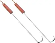 iplusmile 2Pcs Barbecue Fork Ergonomic Meat Skewers for Grilling Ribs Steaks and Hot Dogs Non Stick BBQ Tool for Outdoor Cooking