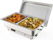 Electric Chafing Dish Buffet Set, 2 X 4.5QT Half-Size Buffet Servers and Warmers