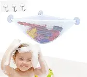 Bath Toy Storage Bath Toy Holder with 3 Strong Suction Cups - Bathtub Toys Net Holder Organizer - Corner Shower Caddy Bag for Kids and Toddlers - Bathroom Hanging Mesh Basket for Baby Boys and Girls
