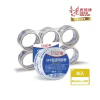 在飛比找momo購物網優惠-【DEER BRAND 鹿頭牌】OPP超透明膠帶36入組 4