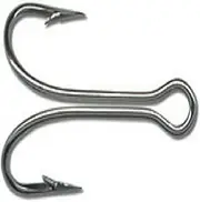 [Mustad] Classic Double Hook (Pack of 100), Nickel