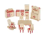 GOKI Dolls House Kitchen & Dining Furniture - Red