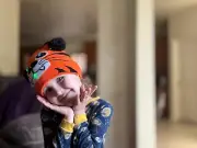 Kids LED Light-Up Animal Pom Pom Beanie Hat – Puppy, Penguin, Tiger, Unicorn
