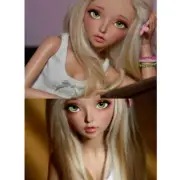 1/4 Face Make Up TAN SKIN Pretty Girl Woman Bare Body Free Eyes BJD Dolls Gifts