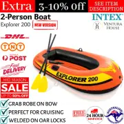 Intex Inflatable Boat 2 Person with Oars Paddles Cruise Raft Set Inflation Pump