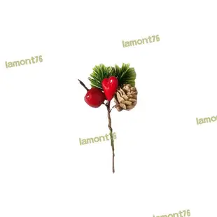 【現貨】聖誕松針 迷你松針枝聖誕紅果漿果松果聖誕樹裝飾配件