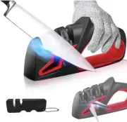 Knife Sharpener 4-in-1 +Bonus Mini Professional Chef's Choice Scissors Sharpener
