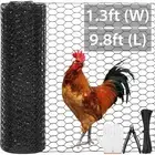Black Chicken Wire Fencing,15.7in x118in Welded Wire Mesh Fence Roll for Gard...