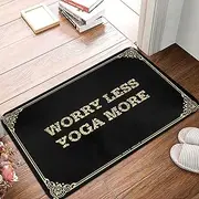 Welcome Mats Funny Worry Less Yoga More Doormat Fall Porch Mat House Mats Outdoor Funny (Color : Colour, Size : 65X90CM)