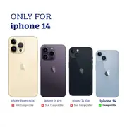 iPhone 14 Case Cover - Non-Slippery, Clear & Hard, Shock & Scratch Protection With Screen & Rear Camera Lens Guard - Silver