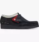 Men Clarks Originals Wallabee Moccasin Denim Shoes Size 12 M Blue White 68843
