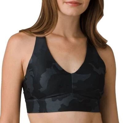 NWT prAna Layna Crossback Bra - Women's Black Camo Women's Size Small