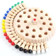 Wooden Memory Match Stick Chess Color Table Game Board Puzzles Montessori Educat