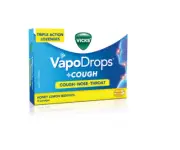Vicks VapoDrops + Cough Honey Lemon Menthol 16 Lozenges