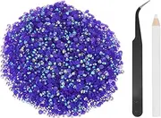 uxcell 5000pcs Flatback Rhinestones Resin, SS12 3mm Resin Rhinestones Bulk Round Shine Gems with Pickup Tools for DIY Nail Art Tumblers Mugs Clothes, Deep Purple