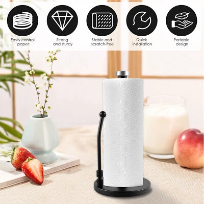 Paper Towel Holder Stainless Steel Paper Roll Holder with Non Slip Base◎-/