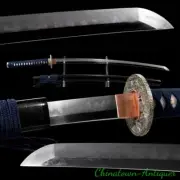 Full Tang Katana Japanese Samurai Sword 1095 Steel Hitatsura (皆焼) Blade #1868