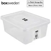 2 x Plastic Storage Box 10L Home Kitchen Fridge Pantry Organiser Container Tubs