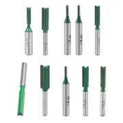Router Bit 2 Straight Flutes Carbide for Woodworking Milling Cutter Tool Green