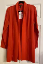 NWT $ 358 Eileen Fisher Dark Red Lory Boiled Wool Jersey Jacket S XXS