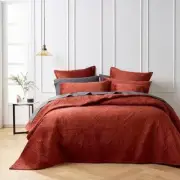 3PCBianca coverlet bedspread dynasty terracotta single king single double velvet