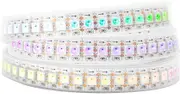 BTF-LIGHTING WS2812B RGB 144pixels/meter Flexible FPCB Individually Addressable LED Strip Dream Color IP67 Silicone Sheathing DC5V 1m Works with Arduino/Respberry/NEO/etc