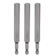 3pcs H10.0 Hex Head Drill Bit Wrench 10mm Flat Tip 1/4" Shank 110mm Long