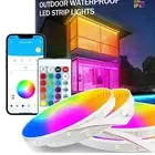 200ft Waterproof Outdoor LED Strip Lights - Bluetooth & APP Control for Parties
