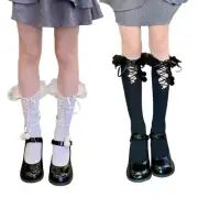 Womens Hollow Calf Socks White School Girl Trim Socks Sexy Stockings