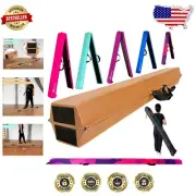 Extra Firm Gymnastics Beam with Suede Cover & Anti-Slip Base for Kids/Adults