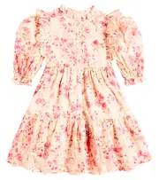 [Petite Amalie] Petite Amalie Ruffled floral cotton voile dress Y 6 pink
