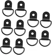 Okiyakusama 10 Pieces D Lashing Rings Carabiner Tiedown Anchor Cargo Lashing Trailer Accessories Stainless Steel Hooks for Trailers, Black