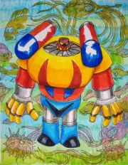 Poseidon Original Outsider Comic Fan Art Drawing Shogun Warriors Getter Robo G