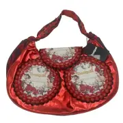 Desigual designer Cirque du Soleil shoulder bag Purse Red Retro Metallic Bols