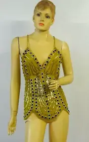 NWT SASS & BIDE Wolfnation 'The Contender' Embellished Scollop Camisole Top Sz 8