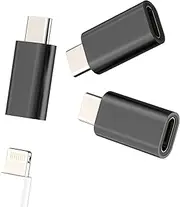 Adapter Lightning Female to USB C Male Charger (Pack of 3) for iPhone 16 15 Pro Max Jack for Apple Type C Connector for iPad Connection Car Accessories Compatible with Samsung Galaxy S24 S23
