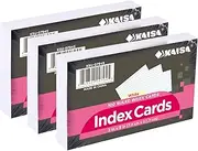 KAISA Ruled Index Cards Flash Card, 3" x 5", White Quick Note Paper Card, 300 Cards, KSU-07945