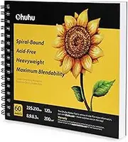 Marker Pads Art Sketchbook, Ohuhu 225 x 210 mm Portable Square Size, 120 LB/200 GSM Heavy Smooth Drawing Papers, 60 Sheets/120 Pages, Spiral Bound Sketch Book, Specially Designed for Alcohol Markers