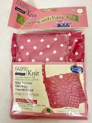 NEW FABRIKnit Knitting with Fabric Pretty In Pink Purse All In One Kit Polka Dot