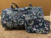 NWT Vera Bradley Floral Bursts Large Travel Duffel Bag & Grand Travel Bag PVC