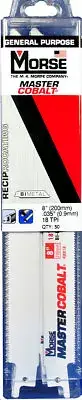 MORSE Master Cobalt Reciprocating Saw Blade 8" x 3/4" 18TPI RB818T50 (50 pack)