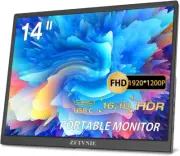 14" FHD 1920x1200 USB-C Portable Monitor for Laptops, PCs, and Consoles