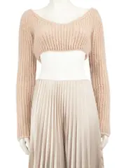 Pink Wool Chunky Knit Cropped Jumper