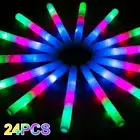 24PCS Light Up Foam Glow Sticks with 3 Modes LED Wands Baton DJ Party Flashing