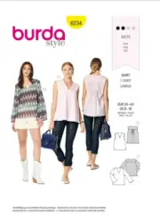 Burda 6234 Misses Loosely draping blouse-like Tops Sewing Pattern NEW! Uncut