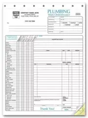 250 Plumbing Work Order Invoices / 3 Part Carbonless NEBS Deluxe No. 6540-3