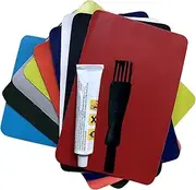 6 Repair Patches Glue Set | PVC Patch Repair Kit | Waterproof Inflatable Boat Patch Repair Kit | Airbed Repair Kit, Bouncy Castle Repair Kit, Adhesive for Kayaks Swimming Pools Water Beds